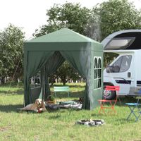 Pavillon 2x2m Faltpavillon 4 Seitenwände mit Fenster Tragetasche Stahl