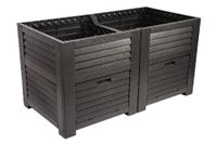 Hochbeet mit 2 Staufächern, ca. 150 x 76 x 78 cm - Anthrazit