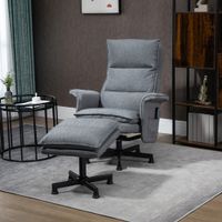 Massagesessel mit Fußhocker, Elektrischer Fernsehsessel mit Leinenoptik
