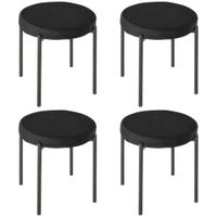 4er-Set Esszimmerhocker Esszimmerstühle Küchenstuhl Stahl Schwarz