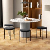 4er-Set Esszimmerhocker Esszimmerstühle Küchenstuhl Stahl Schwarz
