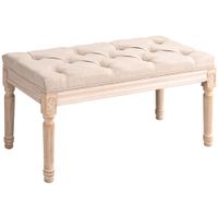 Polsterbank, Vintage Bettbank, Sitzbank, Flurbank mit Knöpfen, Beige