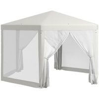 Gartenpavillon 3,94x3,412m 6-eckig Pavillon mit Moskitonetz Polyester