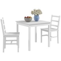 Essgruppe 3er-Set, Esstisch mit 2 Stühlen, Küchentisch-Set für 2 Personen