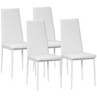 Esszimmerstuhl, 4er-Set Küchenstuhl, Gepolsterte Esszimmerstühle, Weiß