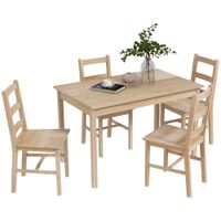 5-tlg. Essgruppe, Esstisch mit 4 Stühlen, platzsparend Esszimmergruppe