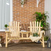 Gartenbank mit Tisch, Gartenmöbel, Sitzbank, Holzbank für 2 Personen