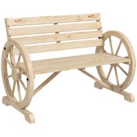 Gartenbank 2-Sitzer Sitzbank Holzbank Wagenrad-Design bis 240 kg
