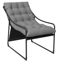 Gartensessel Gartenstuhl mit dickem Kissen Loungesessel mit Armlehne