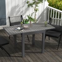 Gartentisch Esstisch für 6 Personen Erweiterbarer Terrassentisch Grau