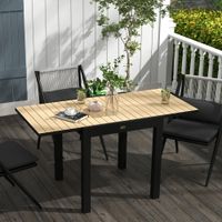Gartentisch Esstisch für 6 Personen Erweiterbarer Terrassentisch Gelb