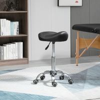 Rollhocker Höhenverstellbar Arbeitshocker mit Rädern für Massage Schwarz