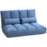 Bodenstuhl 2-in-1 Bodensessel Bett mit Rückenlehne Verstellbar Blau