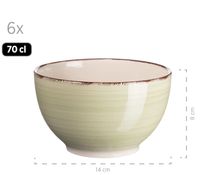 Müslischale 14 cm, 6-er Set, OLIVGRÜN