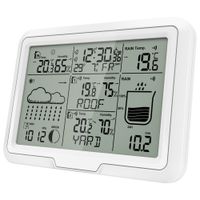 Miraval Design Funk-Wetterstation mit 2 benennbaren Sensoren + Regenmesser Mondphasenanzeige
