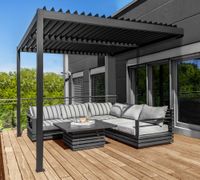Bioklimatische Wandpergola aus Stahl, ca. 300 x 390 x 240 cm - Anthrazit