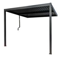 Bioklimatische Wandpergola aus Stahl, ca. 300 x 390 x 240 cm - Anthrazit