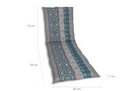 Liegenauflage Ornamentstreifen blau grau