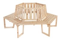 Baumbank 6-Eckig & 360° aus Tannenholz, ca. 205 x 178 x 90 cm 