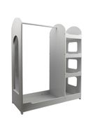 Kindergarderobe aus Holz mit Spiegel, ca. 93 x 39 x 112,5 cm - Weiß