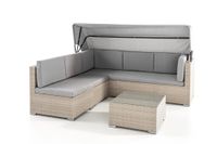 14tlg. Gartenlounge-Set mit Überdachung, modular - Grau