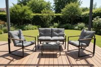 Gartenmöbel JULIA 4-Sitzer - Schwarz 