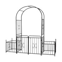 Gartentor aus Metall, ca. 50 x 200 x 220 cm - Schwarz