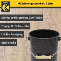 Karl Krüger - Emaillierter Mülleimer mit Deckel gesprenkelt
