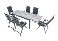 7tlg. Alu - Dining - Set GRANADA, ca. 150/250 x 90 x 75 cm