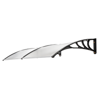 XXL Design-Vordach, mit ABS-Kunststoffrahmen und Polycarbonat ca. 200 x 100 x 28 cm - Transparent