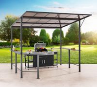 Grillpavillon NICOSIA aus Aluminium, ca. 300 x 300 x 277 cm - Anthrazit
