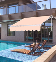 Gelenkarmmarkise mit Sonnenschutz aus Aluminium - Beige