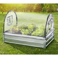 Gartenbeet mit Überdachung aus Stahl, ca. 200 x 80 x 80 cm - Anthrazit