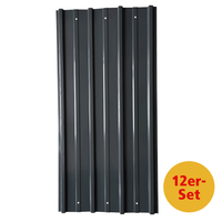 12er-Set Profil-/Trapezblech - ca. 117 cm x 57 cm - Anthrazit