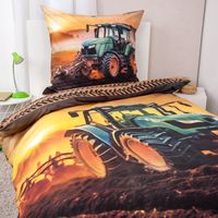 YC Traktor Bettwäsche Größe 80x80 + 135x200 cm