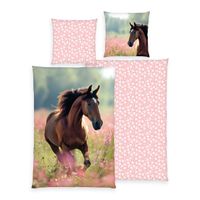 YC Pferd Bettwäsche Größe 80x80 + 135x200 cm