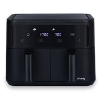 Heißluftfritteuse 9L (2x4,5L) FRY900, 8 Kochprogramme, Schwarz