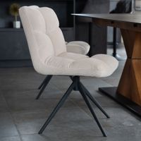 HOME DELUXE Esszimmerstuhl drehbar 4er Set NODA  – Creme