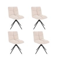 HOME DELUXE Esszimmerstuhl drehbar 4er Set NODA  – Creme