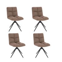 HOME DELUXE Esszimmerstuhl drehbar 4er Set NODA – Grau / Braun