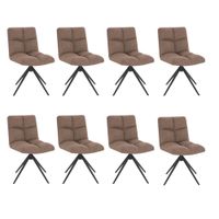 HOME DELUXE Esszimmerstuhl drehbar 8er Set NODA – Grau / Braun