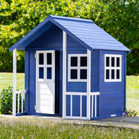Kinderspielhaus aus Tannenholz, ca. 131 x 115,5 x 136 cm - Blau/Weiß