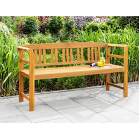 3-Sitzer Gartenbank aus Akazienholz, ca. 157 x 48,5 x 82 cm - Rosengravur