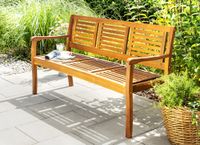 3-Sitzer Gartenbank aus Akazienholz, ca. 153 x 89 x 58 cm - Braun