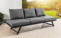 7tlg. Alu-Loungebank Arruzo mit verstellbarem Kopfteil - ca. 200 x 69 x H 31-71 cm 