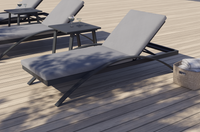 3tlg. Sonnenliege mit Tisch aus Aluminium RIAD XS - Anthrazit