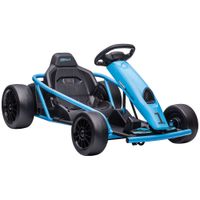 Kinder Elektro Gokart Drift Kart mit langsamem Start, Musik, Hupe, Blau