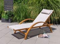 Gartenliege aus Holz, ca. 190 x 76,5 x 50 cm - Natur