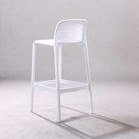 4er-Set Barhocker mit Rückenlehne, ca. 51,5 x 38 x 96,5 cm, stapelbar - Weiß