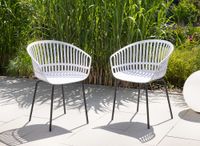 2er-Set luxuriöse Stapelbare Sühle, ca. 55 x 61,5 x 46 cm - Weiß